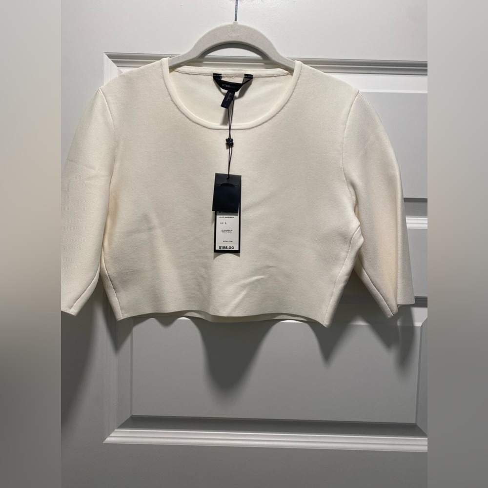 New BCBGMaxAzria Gardenia White Crop Top